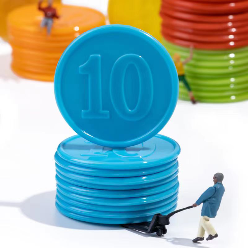 Math Manipulative Set - 40 Fichas de Póker con Números,