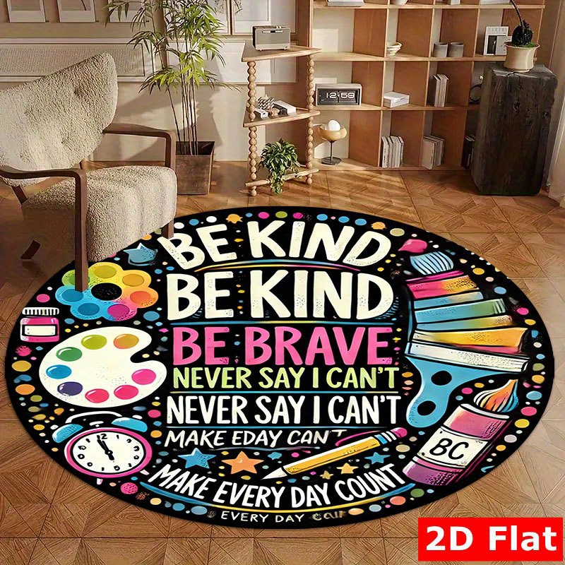 School Kids Education Quotes - Alfombra redonda de franela con cita
