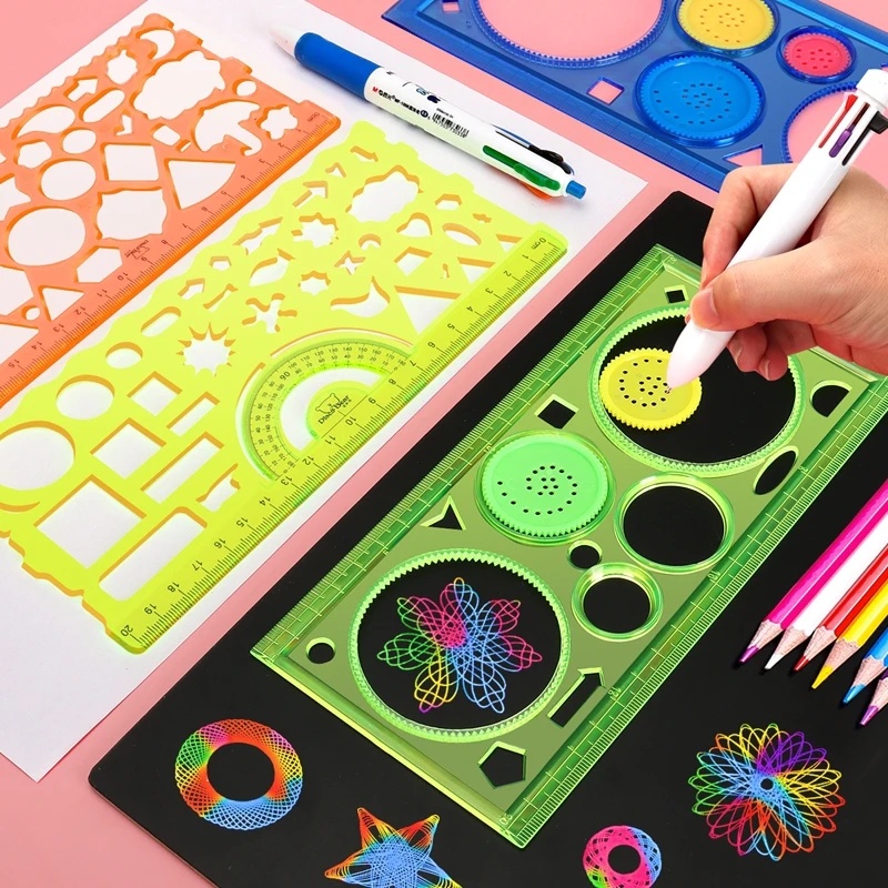 Kids Education Template - Plantillas de dibujo geométrico Spirograph, plantilla