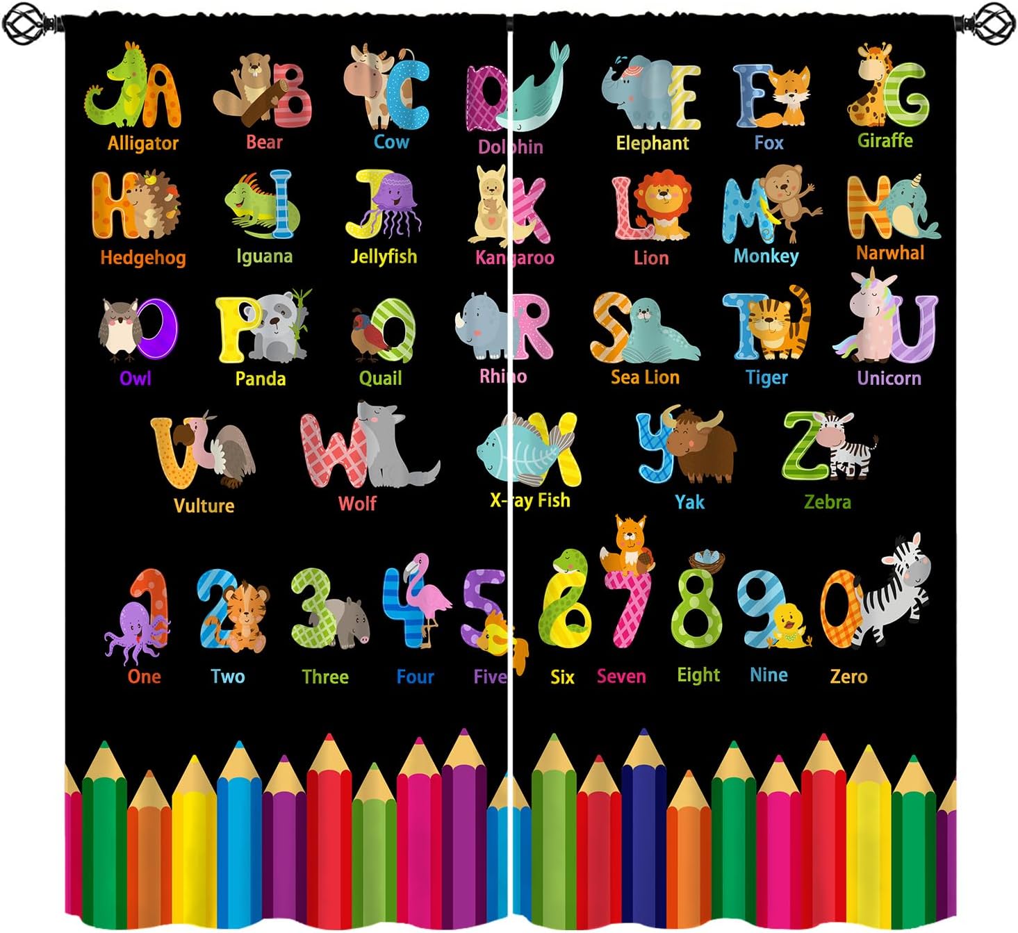 Kids Education Youtube - Cortinas con Diseño de Alfabeto ABC