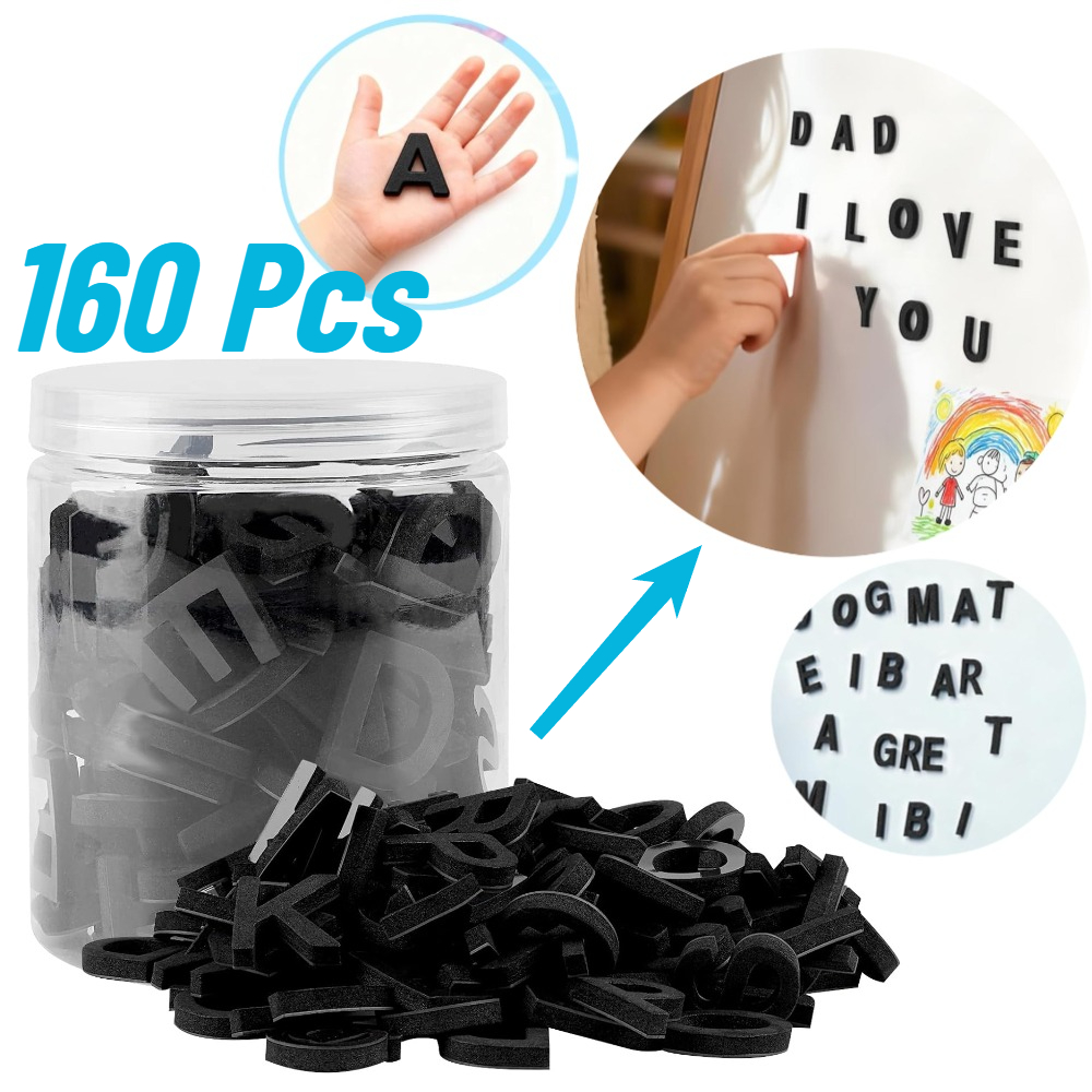 Magnetic Letter Board - 160 Uds. Letras del alfabeto EVA
