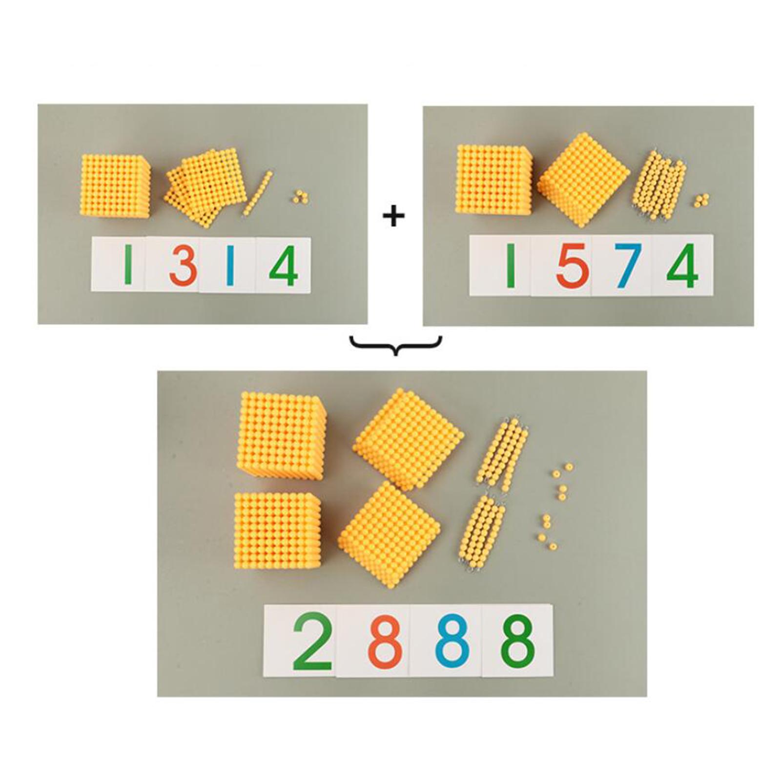 Math Manipulative Set - Juego de materiales Montessori con cuentas,