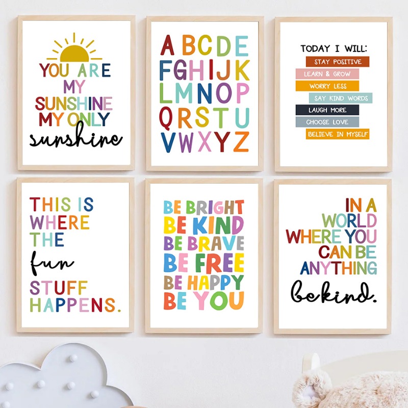 Kids Education Picture - Póster educativo en inglés, alfabeto, números,
