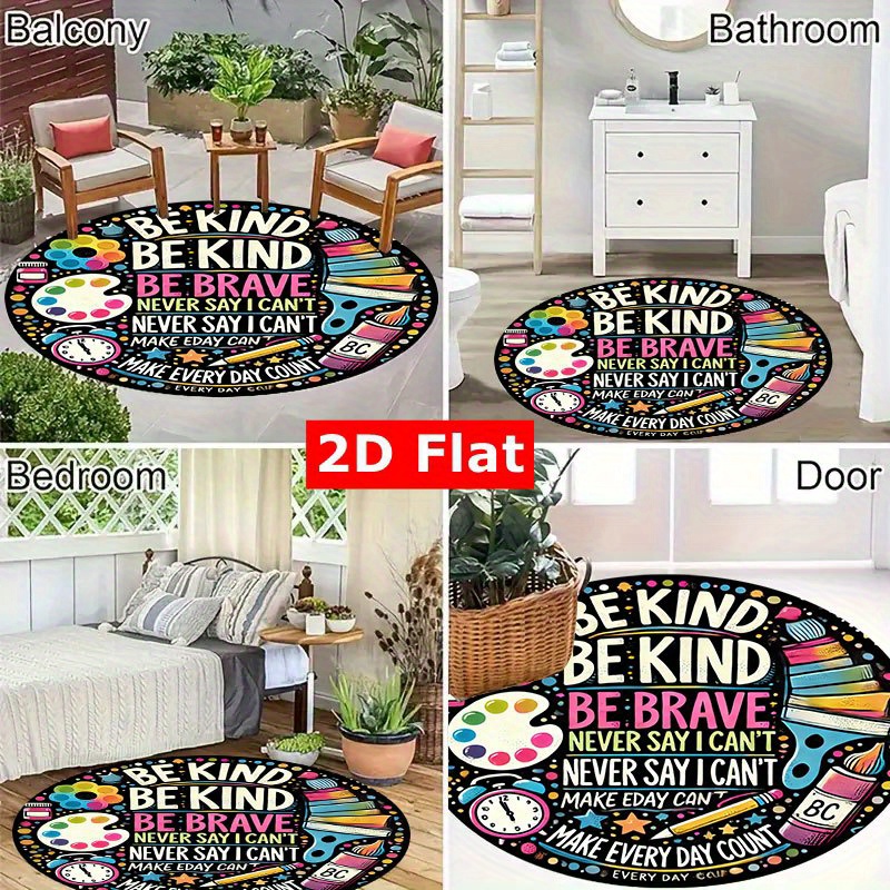 Alfombra redonda de franela co - School Kids Education Quotes reseña y precio