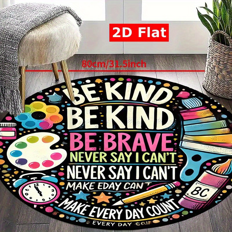 Alfombra redonda de franela co - School Kids Education Quotes reseña y precio