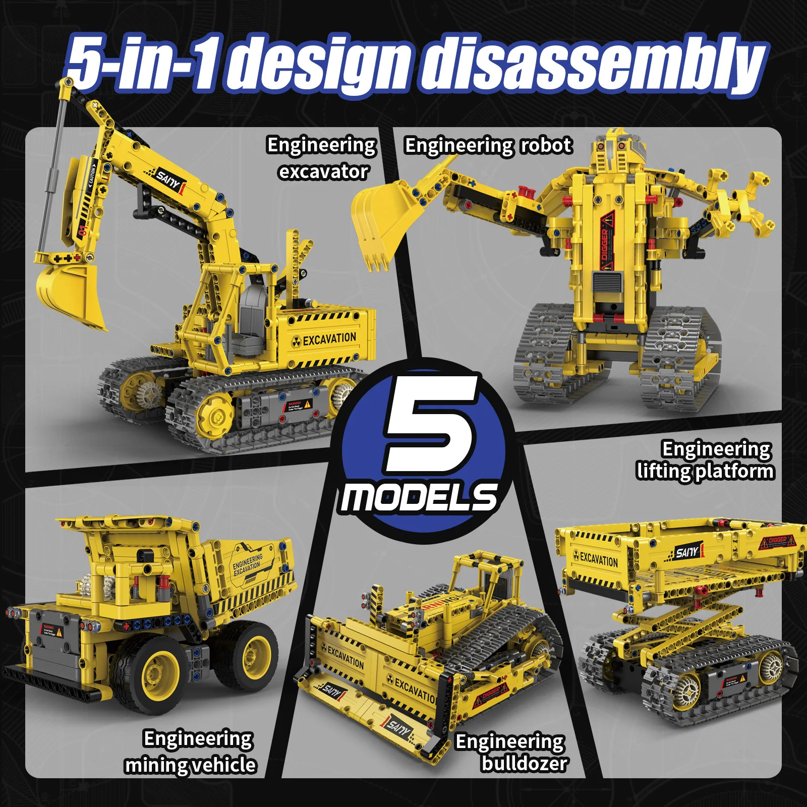 555 Piezas, 5 en 1, Camiones/E - Kids Education Program reseña y precio