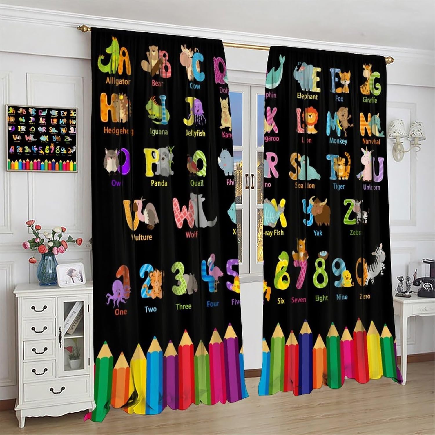 Cortinas con Diseño de Alfabet - Kids Education Youtube reseña y precio