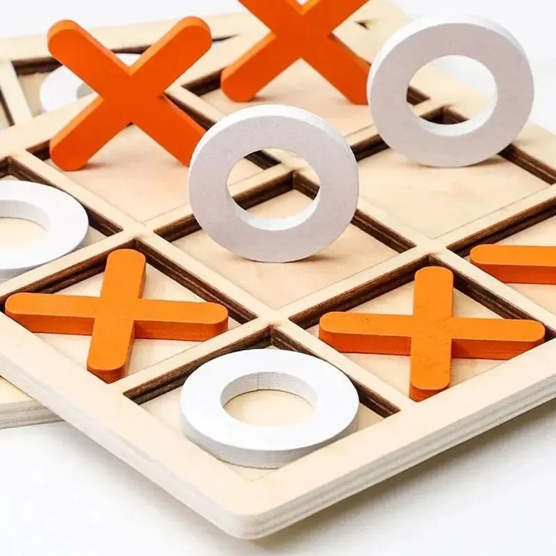 Juegos de madera Tic Tac Toe,  - Kids Education Template reseña y precio