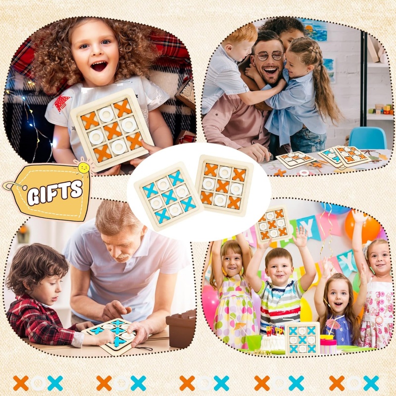 Juegos de madera Tic Tac Toe,  - Kids Education Template reseña y precio