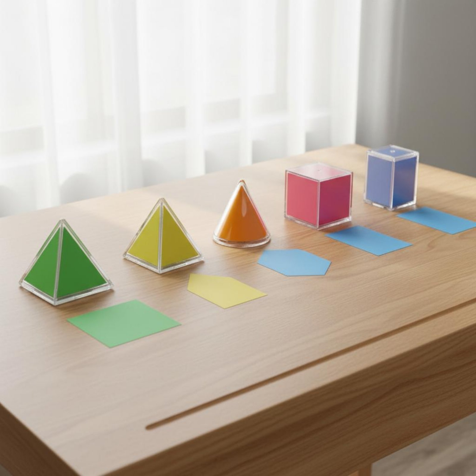 8 piezas de sólidos geométrico - Math Manipulative Set reseña y precio