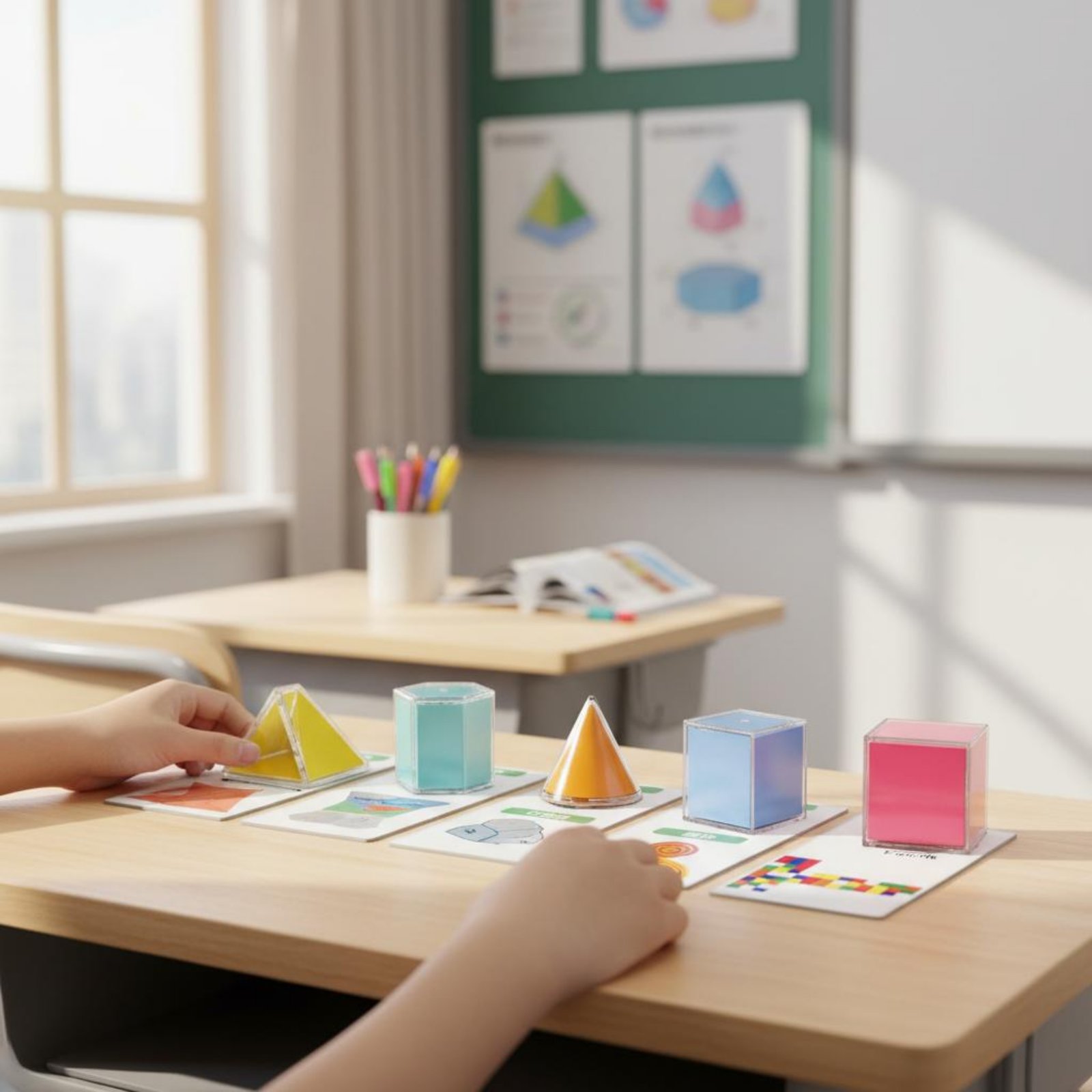 8 piezas de sólidos geométrico - Math Manipulative Set reseña y precio
